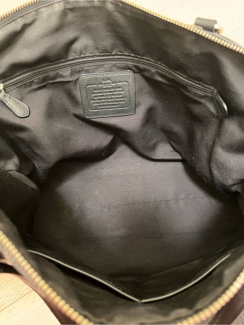 Authentic Coach Brown & Black Signature Canvas and leatherTote - Picture 8 of 12